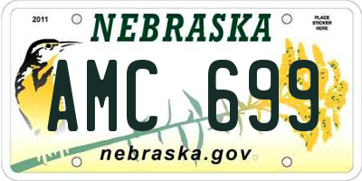 NE license plate AMC699