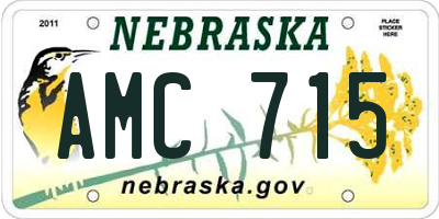 NE license plate AMC715