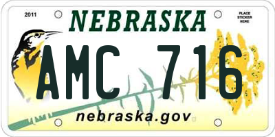 NE license plate AMC716