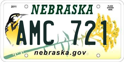 NE license plate AMC721