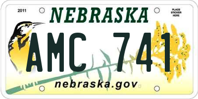 NE license plate AMC741