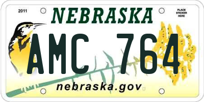 NE license plate AMC764