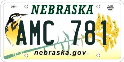 NE license plate AMC781