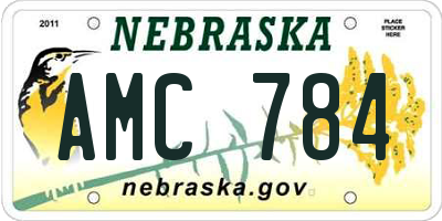 NE license plate AMC784