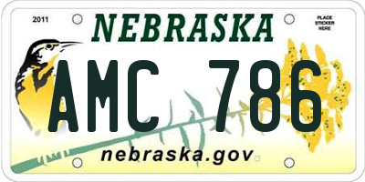 NE license plate AMC786