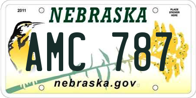 NE license plate AMC787