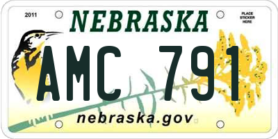 NE license plate AMC791