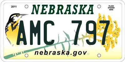 NE license plate AMC797