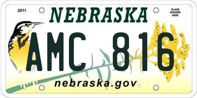 NE license plate AMC816