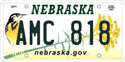 NE license plate AMC818