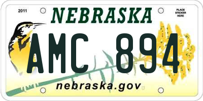 NE license plate AMC894