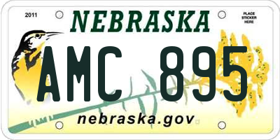 NE license plate AMC895