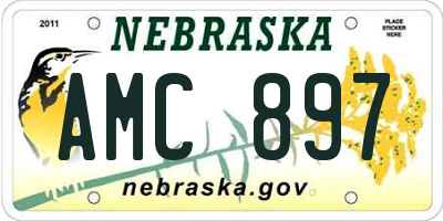 NE license plate AMC897