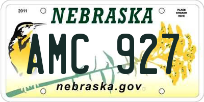 NE license plate AMC927