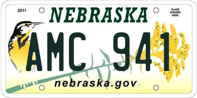 NE license plate AMC941