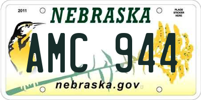 NE license plate AMC944