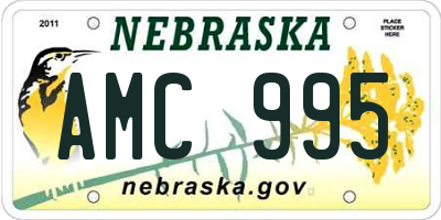 NE license plate AMC995
