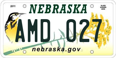 NE license plate AMD027