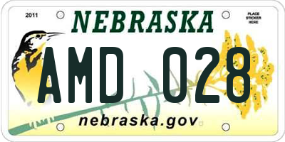 NE license plate AMD028