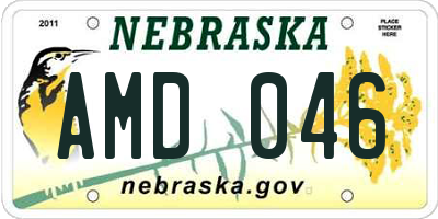 NE license plate AMD046