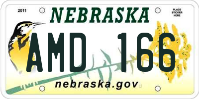 NE license plate AMD166