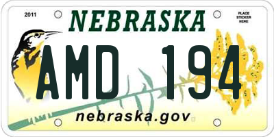 NE license plate AMD194