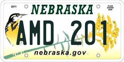 NE license plate AMD201