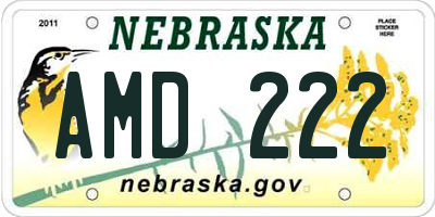 NE license plate AMD222