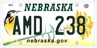 NE license plate AMD238
