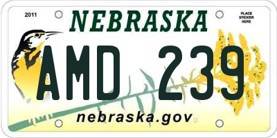 NE license plate AMD239