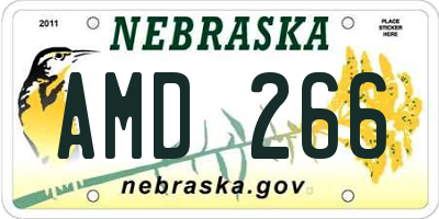 NE license plate AMD266