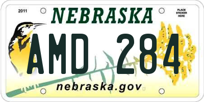 NE license plate AMD284