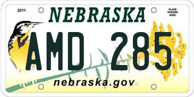 NE license plate AMD285
