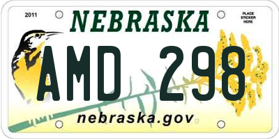 NE license plate AMD298