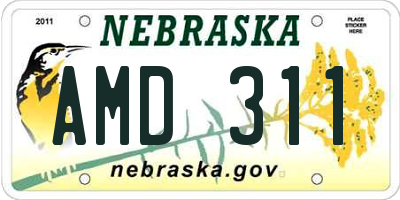 NE license plate AMD311