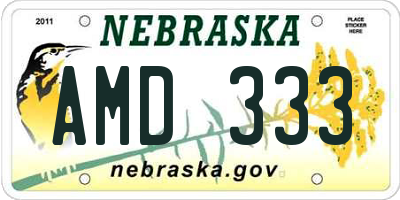 NE license plate AMD333
