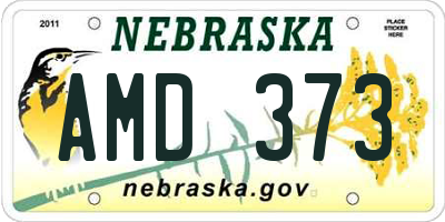 NE license plate AMD373