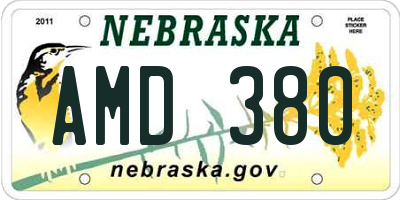 NE license plate AMD380