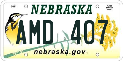 NE license plate AMD407