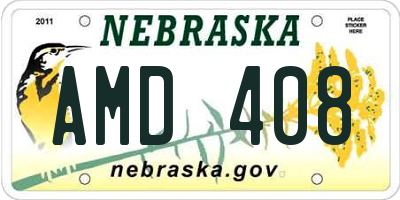 NE license plate AMD408