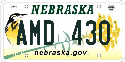 NE license plate AMD430