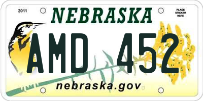 NE license plate AMD452