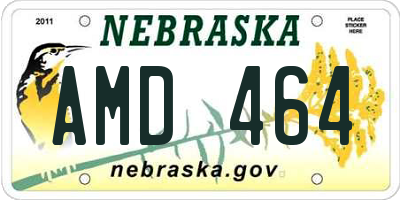 NE license plate AMD464