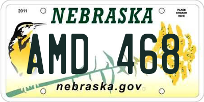 NE license plate AMD468