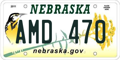 NE license plate AMD470
