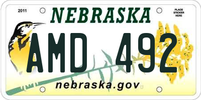 NE license plate AMD492