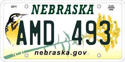 NE license plate AMD493