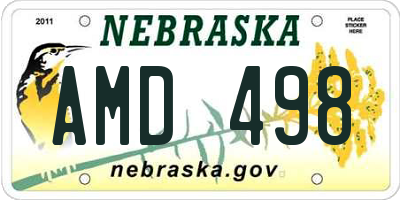 NE license plate AMD498