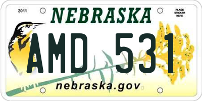 NE license plate AMD531