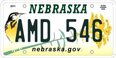 NE license plate AMD546